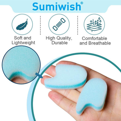 Sumiwish Foam Toe Separators, 20 Pack Breathable Toe Spacers, Reduce Friction and Relieve Corns Pain, Overlapping Toes Corrector - (Blue)