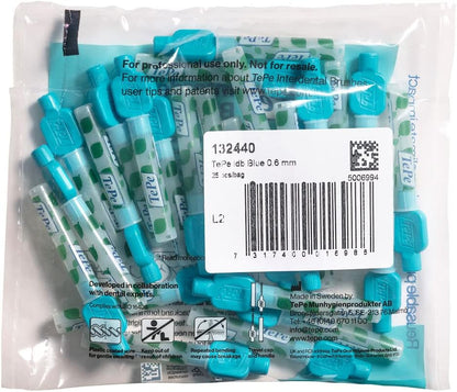 TePe Interdental Brushes Original | Size 5-0.8mm | 1 Pack of 20 Brushes (0.6 mm, Blue)