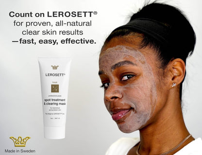 LEROSETT Acne Kit Includes Cleanser Moisturizer & Spot Treatment Mask Organic Calming Aloe & Clay Based, Clears Acne, Pimples, Blackheads & Breakouts, Vegan Acne Kit, For All Skin Types