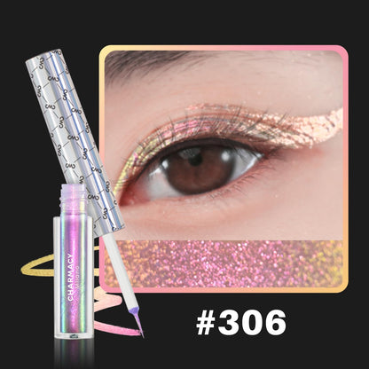 CHARMACY Chameleon Liquid Eyeliner, Liquid Glitter Eyeliner, Highly Pigmented, Metallic MultiColor Shifting waterproof Eyeliner, Ultra-Fine Tip, Longwearing, Smudge-proof (#306)