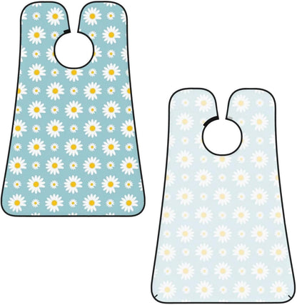 Beard Hair Catcher Bib, Waterproof Non-Stick Grooming Apron for Shaving Trimming, Perfect for Men Dad, Floral Daisy Flowers Purple Shave Bib