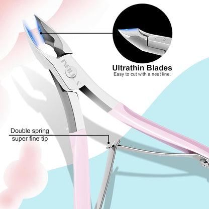 NXJ INFILILA Cuticle Remover Kit 4Pcs, Cuticle Remover Cuticle Trimmer Set Cuticle Pusher Nail Scraper Professional Pedicure Manicure Nail Tools Gift for Women Nail Tech Supplies