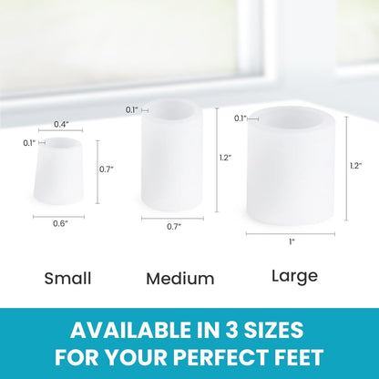 Povihome Pinky Toe Sleeves Protectors - 12 Pack Small Gel Corn Protectors - Protect Toe from Rubbing, Ingrown Toenails, Calluses, Blisters - Toe Cushions for Pain Relief (Small Size, White)