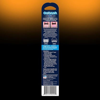 DenTek Orabrush Tongue Scraper, Gentle Tongue Cleaner Brush for Fresh Breath, 2 Count