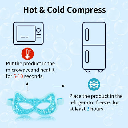 Cooling Eye Mask, Gel Eye Mask Hot Cold Use, Cold Eye Mask for Puffy Eyes, Dry Eyes, Headaches, Migraines, Sinus, Dark Circles (2 Blue)