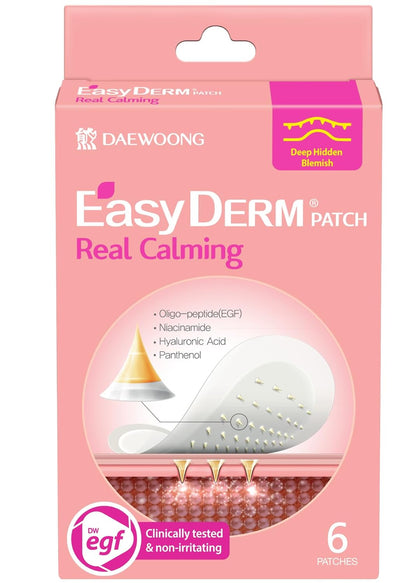 EasyDerm Real Calming Microdart Pimple Patches, Clear Micropoint | Niacinamide, Hyaluronic Acid, EGF Acne Dark Spot Care, K-beauty | 6 counts, Micro Piont length : 285μm