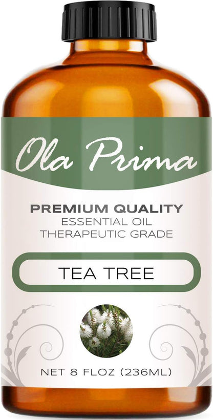 Ola Prima Tea Tree Essential Oil 8oz Pure Bulk - Therapeutic Grade Tea Tree Oil for Aromatherapy