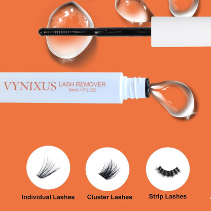 Lash Remover for Lash Extensions Cluster Lash Glue Remover VYNIXUS DIY Eyelash Extension Remover Individual Lash Extension Remover 5ML Eyelash Glue Remover Lash Cluster Remover
