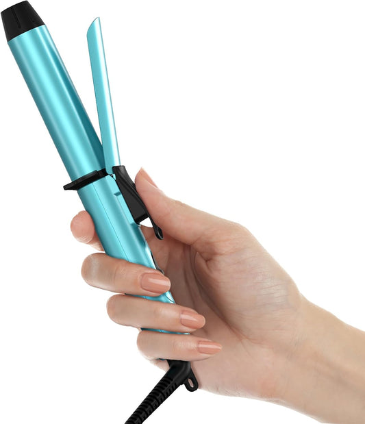 Travel Size Mini Curling Iron, Dual Voltage 1 Inch Ceramic Mini Hair Curler, Travel Curling Iron for Short Hair Infused with Keratin & Argan Oil, with Storage Bag