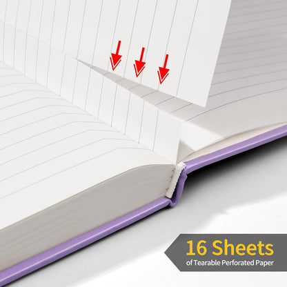 Annecy Lined Journal Notebook, Hardcover Numbered College Ruled Journal, Medium 5.5x 8.25, 160 Pages 100GSM Writing Paper, Purple