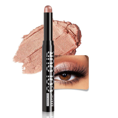 Copper Shimmer Cream Eye Shadow Stick Makeup for Women, Copper Shimmer Matte Eye Shadow Brightener Stick for Eyes, Long-lasting Waterproof Eyeshadow Pencil Applicator Blendable for Eye Highlight 06