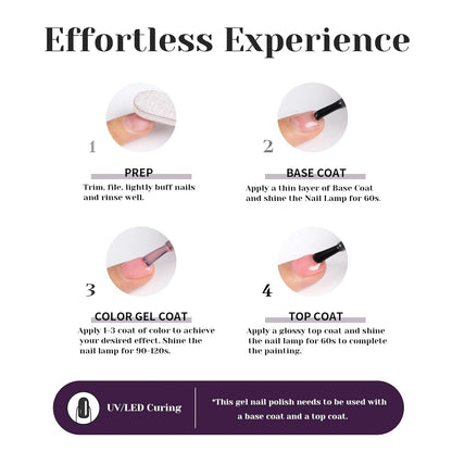 Dark Purple Glitter Gel Polish,Sparkly Shimmer Glitter Purple Gel Nail Polish,0.51 Fl Oz Soak Off UV Gel Polish for Nail Art Starter,Manicure Salon,Girls Women Gifts - GP0066