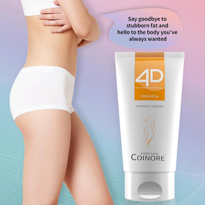 B Flat Belly Firming Cream - Fast Absorbing Moisturizer Firming, Tightening Cream for Belly, Thigh & Buttocks for Women & Men, 4.0 Fl Oz