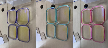 Sanwuta 6 Pcs Clear Hard Zipper Case Pencil Pouches Hard Plastic Zipper Pouches Makeup Bag Transparent Cases for Snacks Plastic Storage Organizer Box for Travel(Holographic,7.87 x 5.9 x 2 Inch)