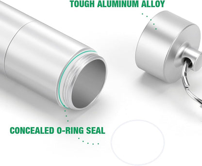 Opret Keychain Pill Holder, 3 Compartments Metal Small Pill Case, Waterproof Portable Travel Pill Box, Pill Container for Purse (Silver)