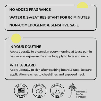 ZEUS Men's Daily Defense SPF50 Face Moisturizer for Men, Natural & Organic, Zinc Oxide Face Moisturizing Mineral Sunscreen, Hydrates & Protects Skin Against Harmful UV Rays (Made in USA)