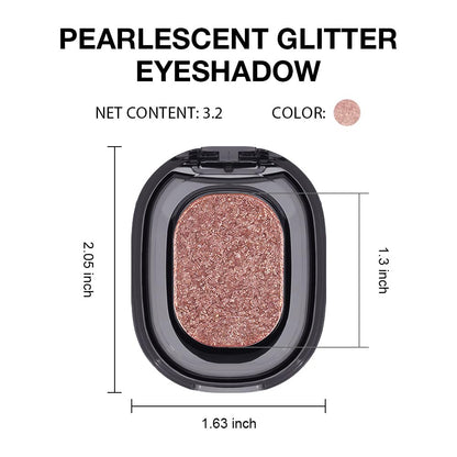 Eye shadow low saturation delicate long-lasting eye shadow palette, Monochrome Glittler Eyeshadow, pressed glitter eyeshadow, Glittle Pressed Powder Single Vegan Eyeshadow, (02 Glittle Brown)