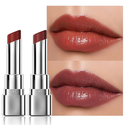 2Pcs Tinted Lip Balm Moisturizing Lipstick – Warm Orange Brown & Deep Rose Color Bean Paste Sheer Hydrating Lip Color for Dry Lips Nourishing Lip Balm for All Women with a Subtle Natural Scent
