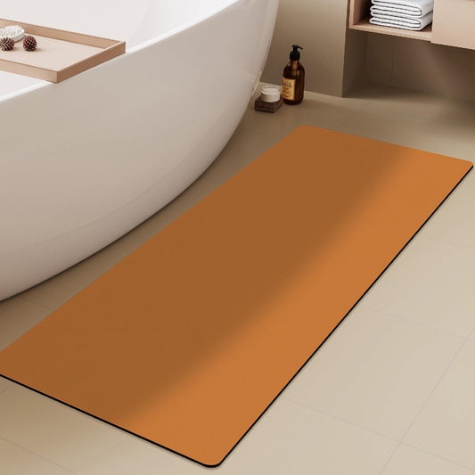 Bathroom Mat Quick Dry, Bathroom Rugs Non Slip Washable Thin Absorbent Bath Mat Fits Under Door Bathroom Floor Mat Perfect for Bath, Shower, or Sink 17"x59" Orange