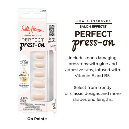 Sally Hansen Instant Cuticle Remover & Salon Effects Perfect Press-On Nails, 30 Designs, Nail Glue & Tabs