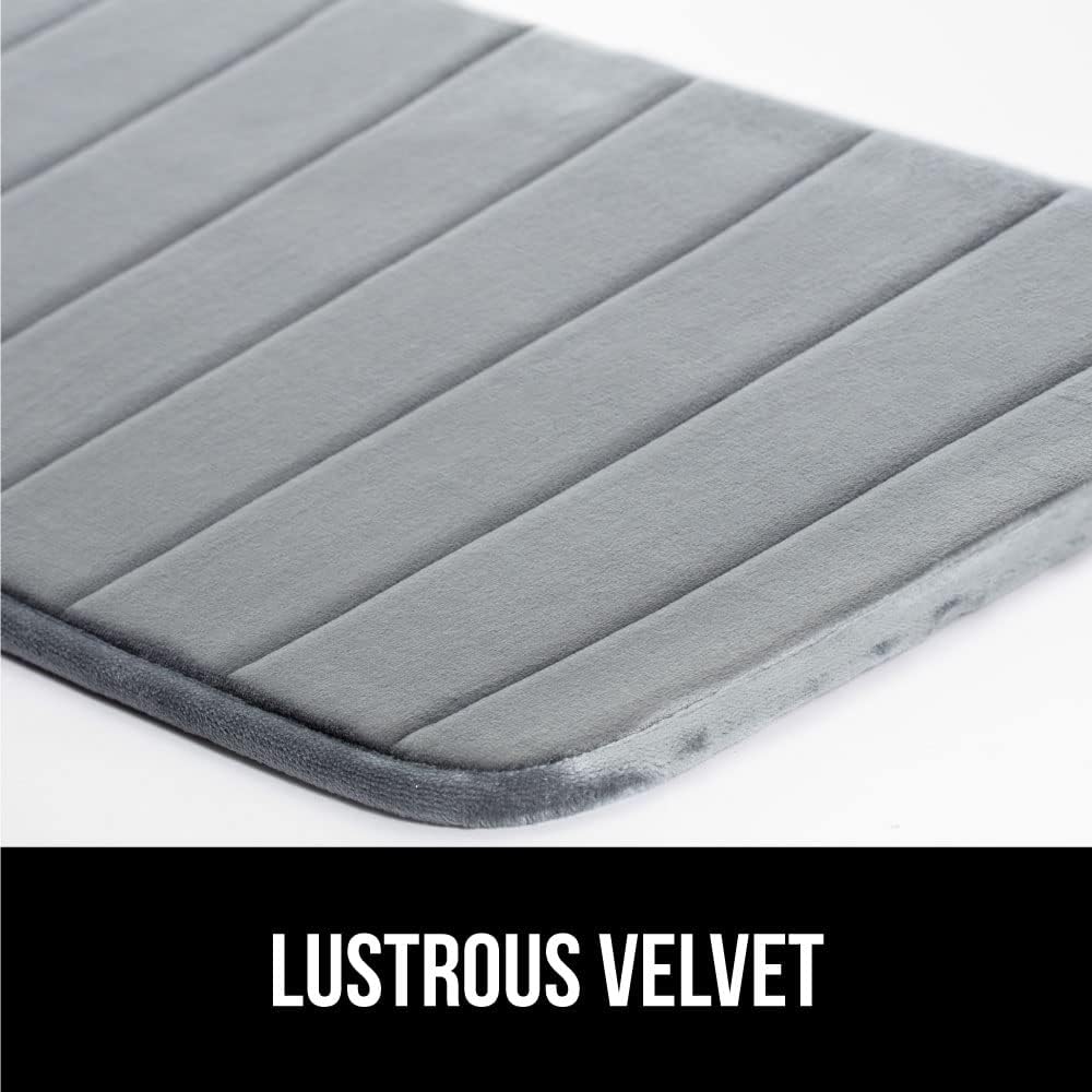 GORILLA GRIP Memory Foam Bath Mat, Soft Absorbent US Designed Bathroom Rug, Gripping Dots Machine Washable Bathmat, Cushioned Floor Mats, Shower Sink Rugs Room Décor Accessories, 36x24 Graphite Gray