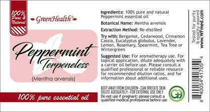32 fl oz - Peppermint Essential Oil (Terpeneless) 100% Pure - Aluminum Bottle - GreenHealth