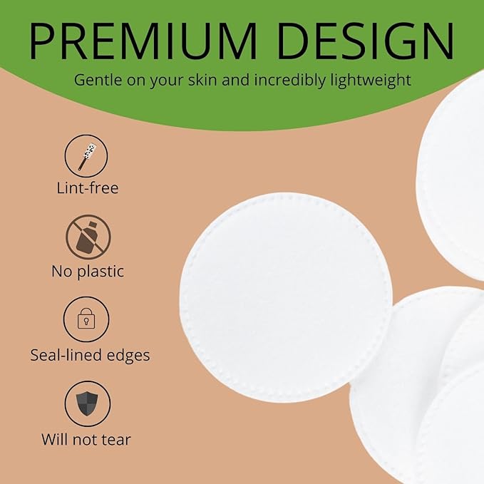 Cotton rounds makeup remover pads
