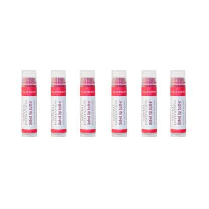 Natural Inspirations Moisturizing Tinted Lip Butter 6 Piece Set, Raspberry