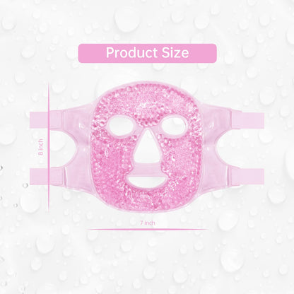 ZNÖCUETÖD Face Eye Mask Ice Pack for Reducing Puffiness, Bags Under Eyes, Puffy Dark Circles, Migraine,Hot/Cold Pack with Soft Plush Backing (Pink #19)