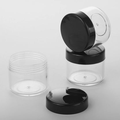 100 Count Refillable Cosmetic Containers with Lids 20 Grams Black Makeup Sample Jars for Beauty Products - Black