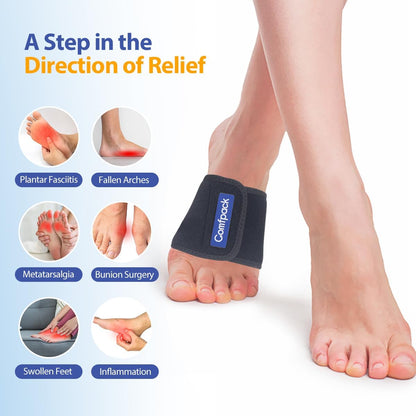 Cold Therapy Wrap with 2 Gel Packs for Pain Relief, Reusable Gel Ice Pack for Arch, Foot, Wrist, Ankle, Relief for Arch Pain, Plantar Fasciitis, Instep Pain, Swelling, Extensor Tendonitis