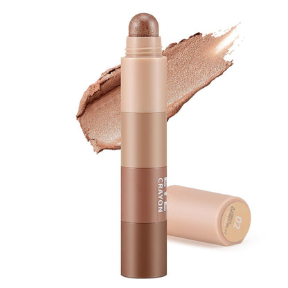 4 Color Eyeshadow Pencil，Glitter Eyeshadow Stick，Creamy Matte Eye Shadow Pen，Face & Eye Highlighter Pen，Highly Pigmented Crayon Nude Eye Shadow