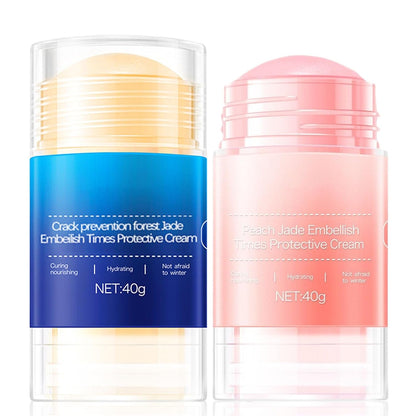 Crack Feet Prevention Stick 2PCS - Foot Care Cream Heel Balm for Dry Cracked Feet, Remove Dead Skin and Moisturize Dry Skin for Face, Knees, Elbows, Hands (2pcs, Citrus + Peach)