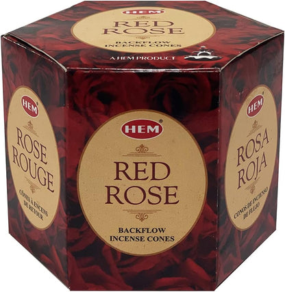 TRUMIRI Red Rose Incense Cones for Waterfall - 40 Pieces (2 Sets of 20)