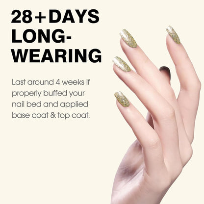 CANNI Gold Glitter Gel Polish – 9ML Chunky Sparkly Soak-Off UV/LED Nail Gel, Golden Flakes Finish for DIY Manicure, French Tips, or Salon Use