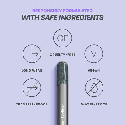 Wonderskin Eyeliner Pencil, 1440 Longwear Blue Glitter Eyeliner Pencil - Waterproof, Sharpenable & Smudge Proof