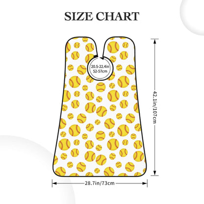 Beard Grooming Cape, Waterproof Hair Catcher for Shaving Trimming, Non-Stick Bib Apron Gifts for Dad Men, Softball Yellow Shave Bib