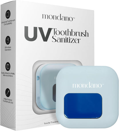 Mondano UV-C Toothbrush Sanitizer and Holder, Toothbrush Case - Manual/Electric Toothbrush Cover for Any Toothbrush Head - Rechargeable Toothbrush Travel Case, Tooth Brush Cover Cap for Home