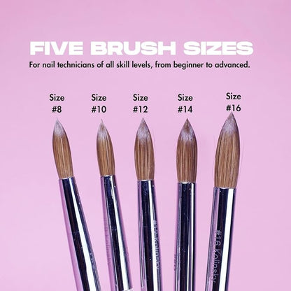 Crimped professional kolinsky nail brush