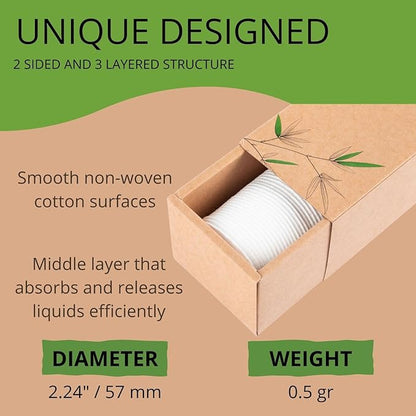 Cotton rounds makeup remover pads