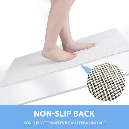 Non-Slip Bathtub Mat, Anti Slip Shower Mat, Fast Drying Bathtub Mats, Foot Scrubber Mat, Anti Slip Mat for Tub, Floor, Bathroom, Kitchen, Home, Hotel (White 24"×16")