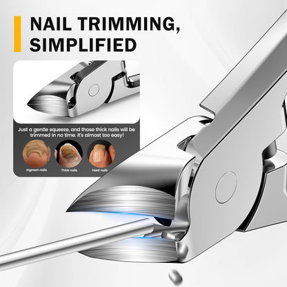 BEZOX Toenail Clippers for Thick Toenails - Comfortable Rebound Thick Spring Toe Nails Clipper for Thick Nails for Seniors, Precision Fingernail Clippers for Men and Women - Silver