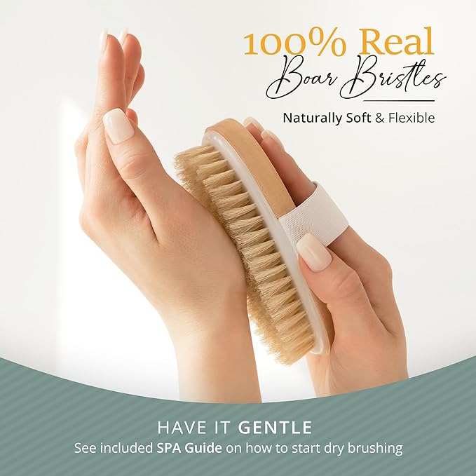 Premium dry brushing body brush