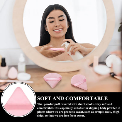 Maitys 12 Pieces Powder Puff Triangle Face Makeup Cosmetic for Loose Powder Soft Body Washable Reusable Foundation Sponge Mineral Wet Dry Makeup Tool for Women(Small,Pink)