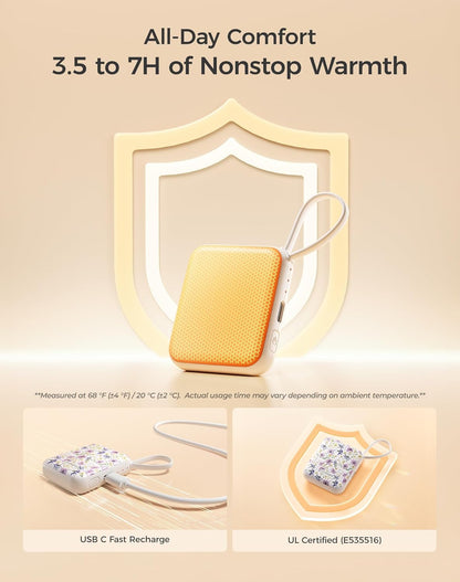 OCOOPA Hand Warmers Rechargeable, Smart Temp Control 7H*2 Long Safe Heat, Ultra Slim, Pocket-Size Design That Fits Gloves, Gifts for Women, Outdoor, Office, Commute (UT5 Nano)