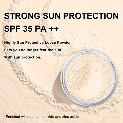 Mineral Setting Powder, SPF 35, Sunscreen Fair Face Loose Blurring FinishingPowder, Sheer Coverage, Weightless and Oil Control, Extend Base Makeup(#02 Fair Setting Makeup)