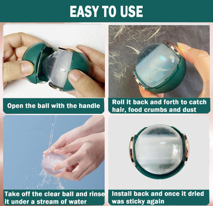 CALMTEE Reusable Gel Lint Roller Ball, Sticky Washable lint Roller Portable Small Dog Cat Pet Hair Lint Remover Tool for Clothes, Pocket Traveling Essentials