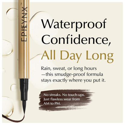 Waterproof Eyeliner - Smudge-Proof Liquid Eyeliner Pen with Precision Tip for Smooth, Long-Lasting Application - Vegan, Hypoallergenic & Gluten-Free Eye Liner - 2mL Brown