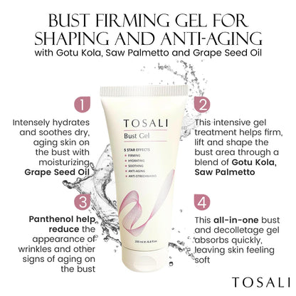 Breast Enhancement Cream 6.8 fl oz - Breast Firming and Lifting Cream with Gotu Kola, Grape Seed Oil & Saw Palmetto, Neck Firming and Skin Tightening Formula for Fuller & Firmer Breasts