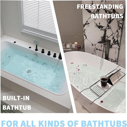 Silicone Bath Pillow for Tub – Ergonomic Bathtub Headrest with Inflatable Air Cushion, Non-Slip Suction Cups & Neck/Back Support – Comfortable Spa Bath Accessory for Relaxation (Cream White)